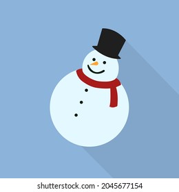 snowman icon, mister snow, vector illustration