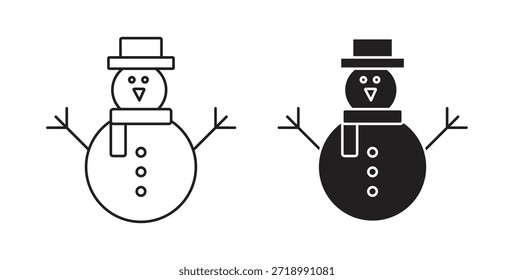 Snowman icon for mobile app, editable designs