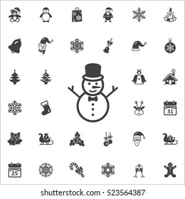 snowman icon. New Year set of icons. Christmas holidays