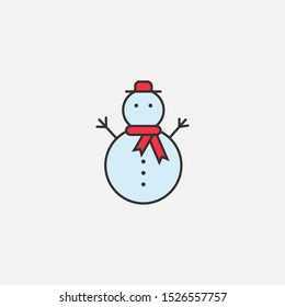 Snowman icon on a white background. Vector illustration.