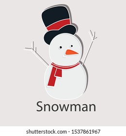 Snowman  icon on white background. Creative idea design use for your project. Line vector illustration  for presentation, mobile app, web page.