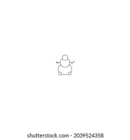 Snowman icon on white background