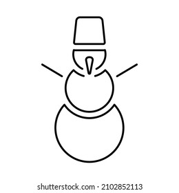 snowman icon on white background, vector illustration.