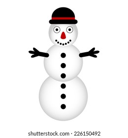 Snowman icon on white background. Vector illustration.