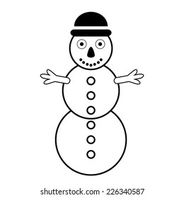 Snowman icon on white background. Vector illustration.