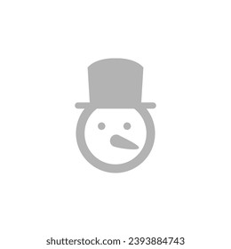 snowman icon on a white background, vector illustration