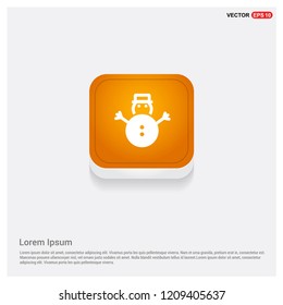 Snowman Icon Orange Abstract Web Button - Free vector icon