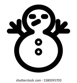 snowman icon outline vector design