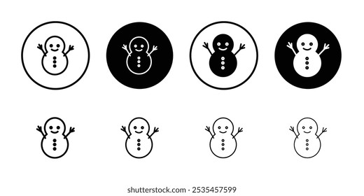 Vector de contorno del icono del muñeco de nieve para el Web ui