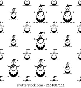 Icono Snowman Patrón Sin Maravilla, Escultura De Nieve Del Vector Icono Del Hombre Icono Ilustración De Arte