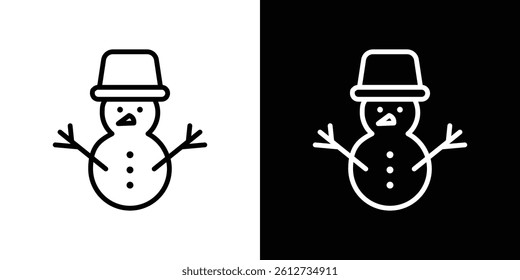 Snowman icon set. Black illustration isolated for graphic and web design