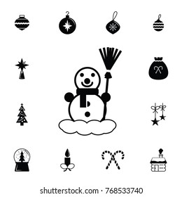 Snowman icon. Set of elements Christmas Holiday or New Year icons. Winter time premium quality graphic design collection icons for websites, web design, mobile app on white background