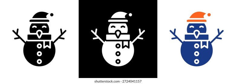 Conjunto de iconos de muñeco de nieve Ilustración vectorial de glifo