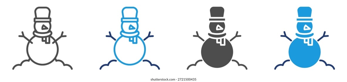 Schneemann-Symbolsatz mit mehreren Stilen