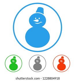 Snowman. Icon set. Vector.