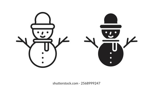 Snowman icon set vector graphics designs