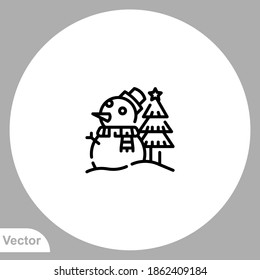 Snowman icon sign vector,Symbol, logo illustration for web and mobile