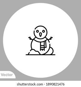 Snowman icon sign vector,Symbol, logo illustration for web and mobile