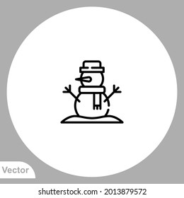 Snowman icon sign vector,Symbol, logo illustration for web and mobile