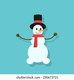 snowman icon silhouette flat design vector illustration