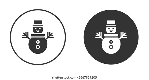Snowman icon silhouette symbol. Vector isolated illustration
