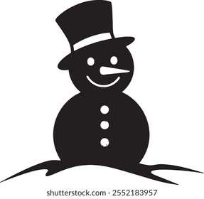 Ícone de boneco de neve Silhueta Vetor Ilustração