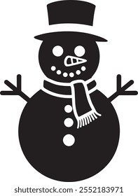 Ícone de boneco de neve Silhueta Vetor Ilustração