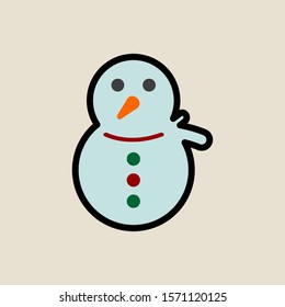 Snowman icon simple flat style Christmas symbol.