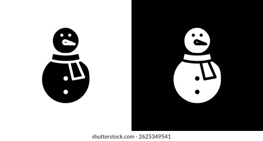 Snowman icon simple line vector. Symbol, logo.