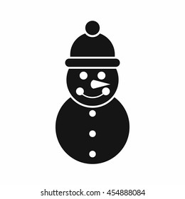 Snowman icon in simple style isolated vector illustration