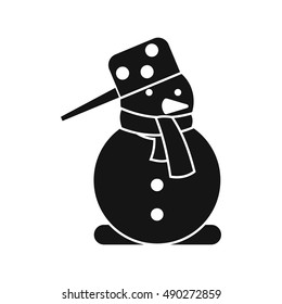 Snowman icon in simple style on a white background vector illustration