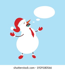 Snowman. Icon. Simple style. Vector illustration isolated on white background.