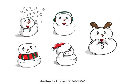 Snowman. Icon. Simple style. Vector illustration isolated on white background.