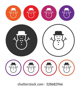 Snowman icon. Snow icon. Christmas icon. Button. EPS10. Illustration