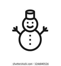Snowman icon. Snow man vector sign. Flat icon. Snowman linear icon. Christmas snowman symbol.