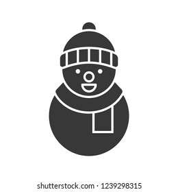snowman icon in solid design for use as material in christmas theme