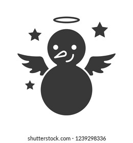 snowman icon in solid design for use as material in christmas theme
