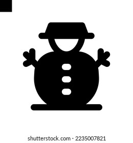 snowman icon solid style vector