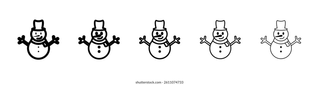 Snowman icon Symbol mark in Outline style