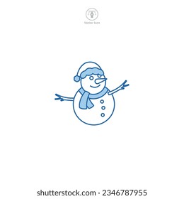 Snowman icon symbol vector illustration isolated on white background