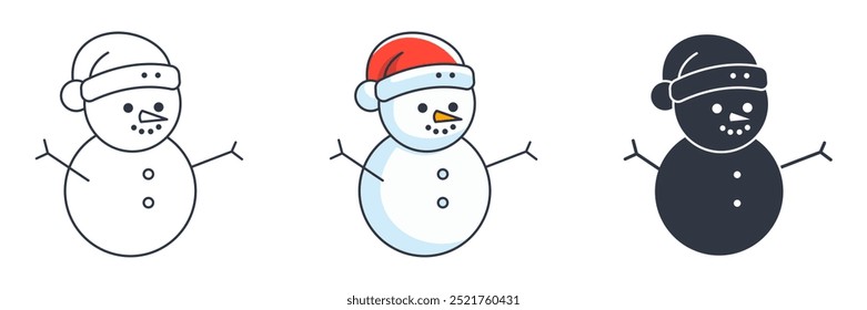 Snowman icon symbol vector illustration isolated on white background