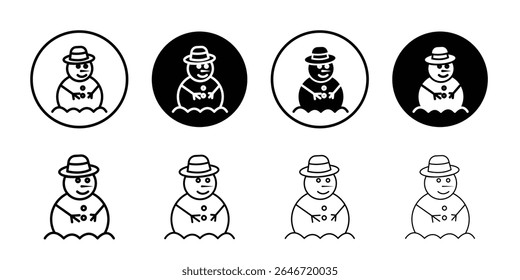 Ícone de boneco de neve fino simples símbolo de ilustração
