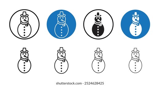 Snowman icon Thin line art collection