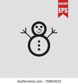 Snowman icon in trendy isolated on grey background.Vector illustration.
