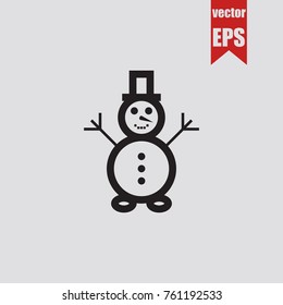 Snowman icon in trendy isolated on grey background.Vector illustration.