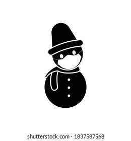 snowman icon using a mask. winter symbol. Design template vector