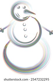 snowman icon with various colors, painted with spray brush strokes
