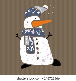 Snowman icon. Vector art