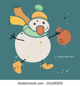 Snowman icon. Vector art