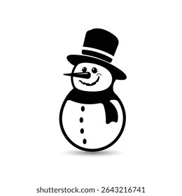 Plantilla de diseño de ilustración de concepto de Vector de icono de muñeco de nieve